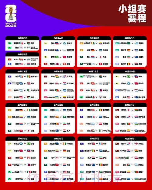 2026世界杯小组赛赛程完整版完整安排在哪里看